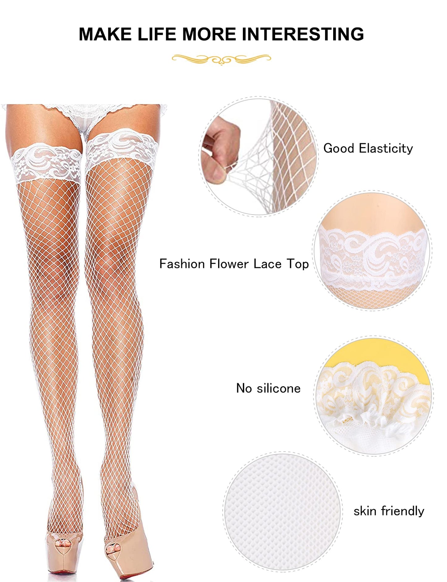 - ohmydear Stretchy Stockings and Suspenders Set -