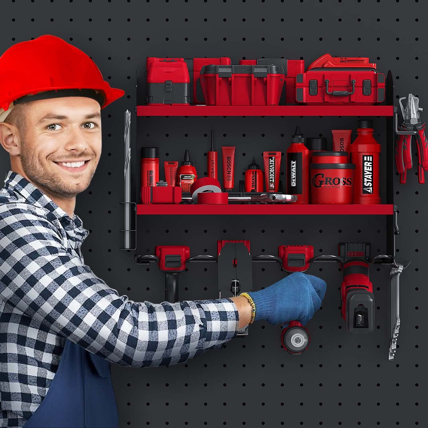 - Power Tool Organizer Drill Charging Station | 4 Power Drill | Tools Heavy Duty Drill Holder -