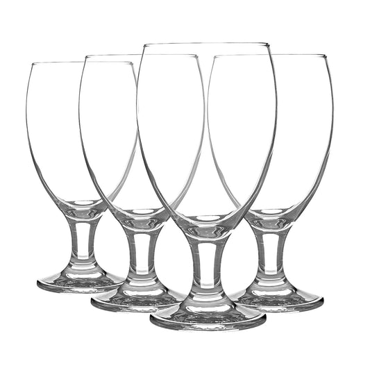 - Rink Drink 4x Pint (590ml) Classic Tulip Beer Glasses Set | 'Empire' Range | Stemmed Snifter Drinking Lager Glass -