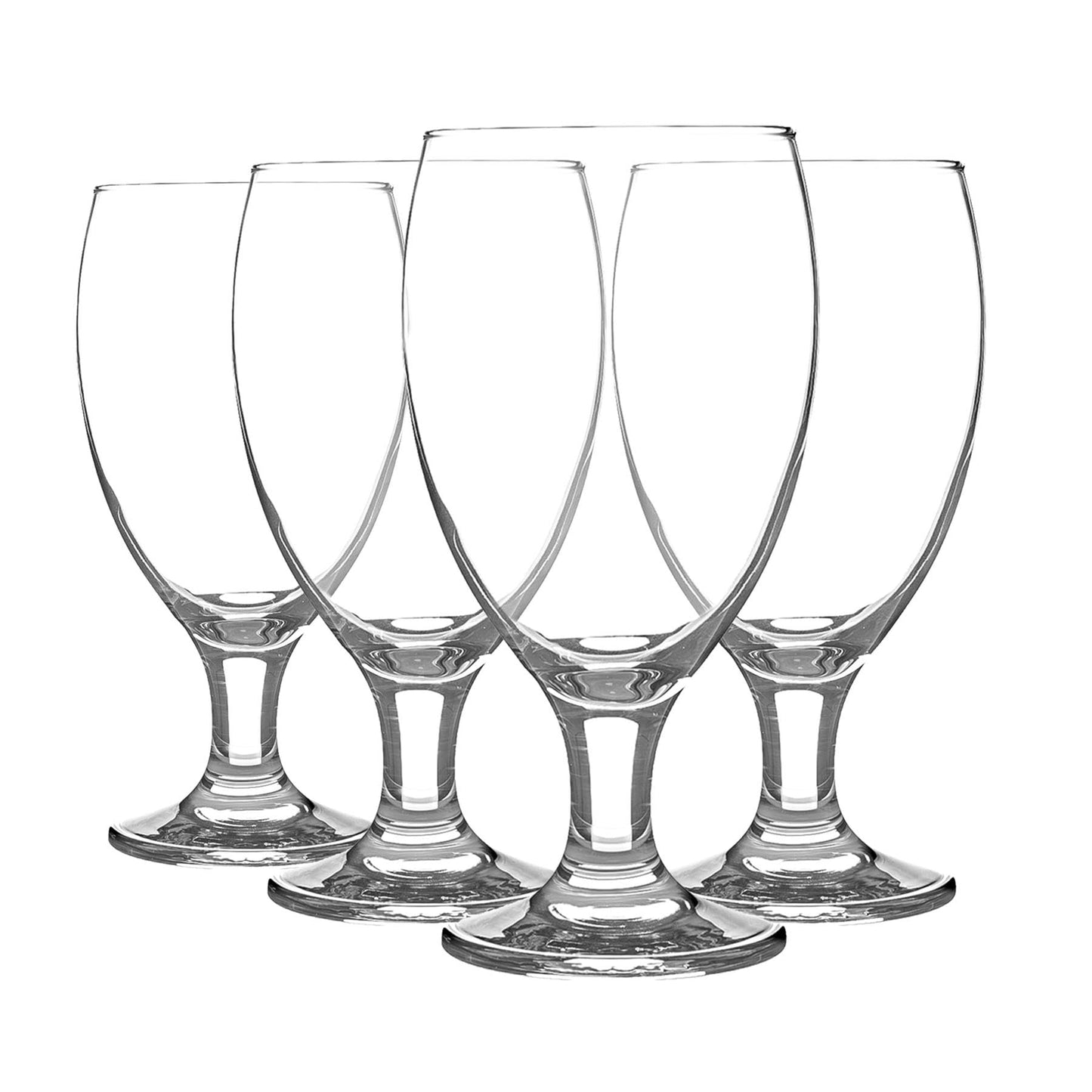 - Rink Drink 4x Pint (590ml) Classic Tulip Beer Glasses Set | 'Empire' Range | Stemmed Snifter Drinking Lager Glass -