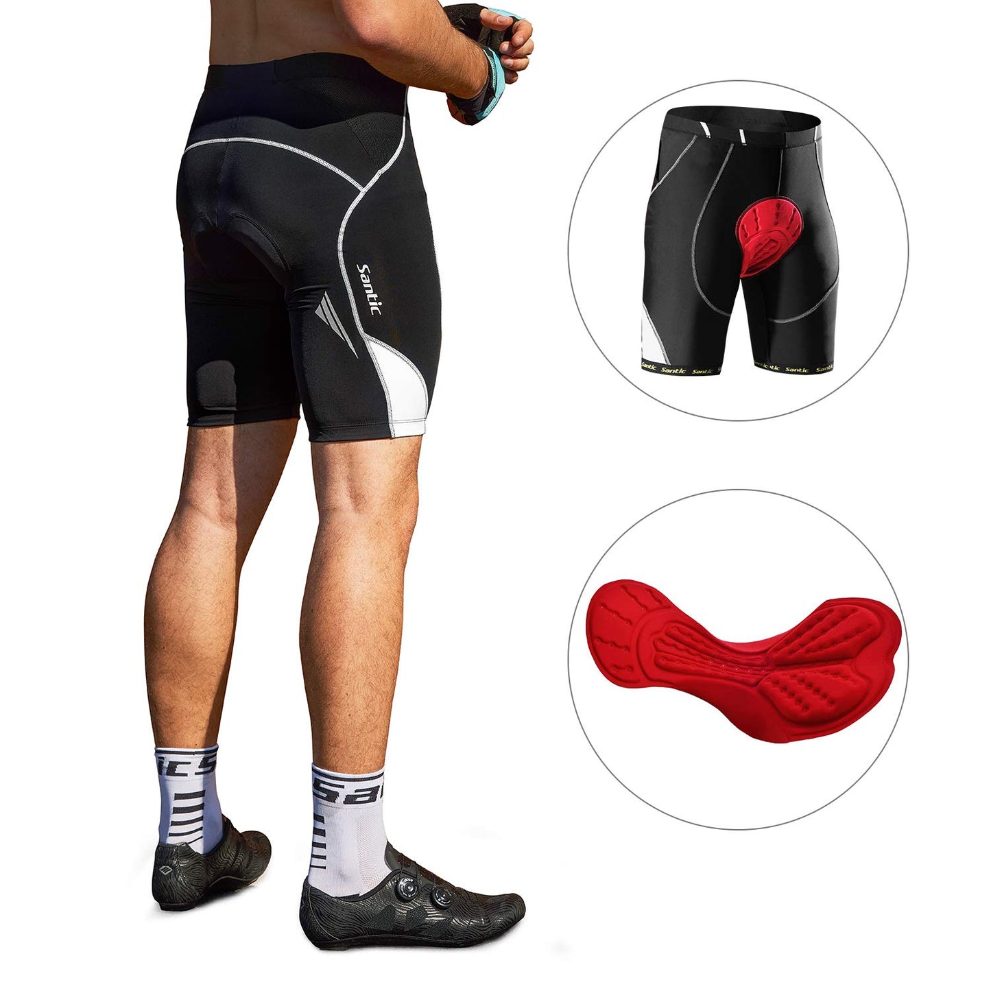 - Santic Mens Cycling Shorts | Padded Cycle Shorts -