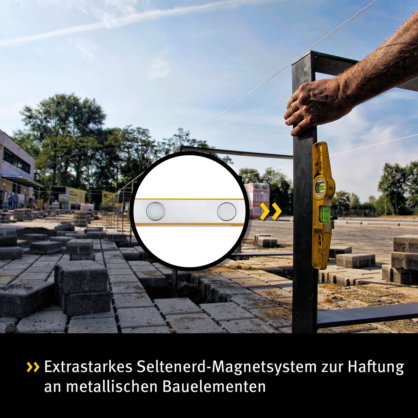 - Stabila Type81SREM 25cm/10-inch | Rare Earth Magnetic Spirit Level with Holster| Yellow/Black -