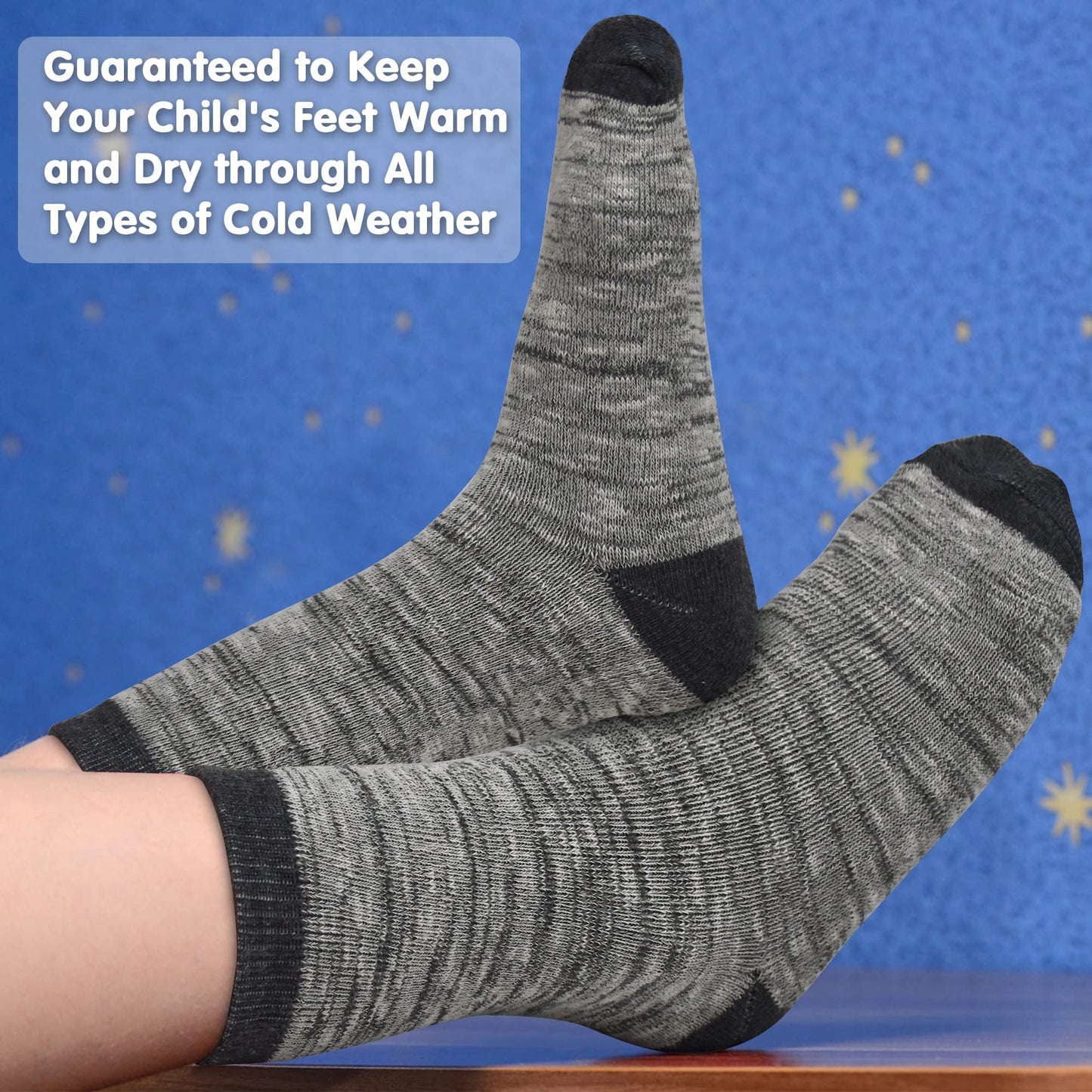 - SPTRAMLE | Boys Thick Socks | 5Pairs | 3-14Years | Thick Thermal Walking Socks | Boys & Girls -