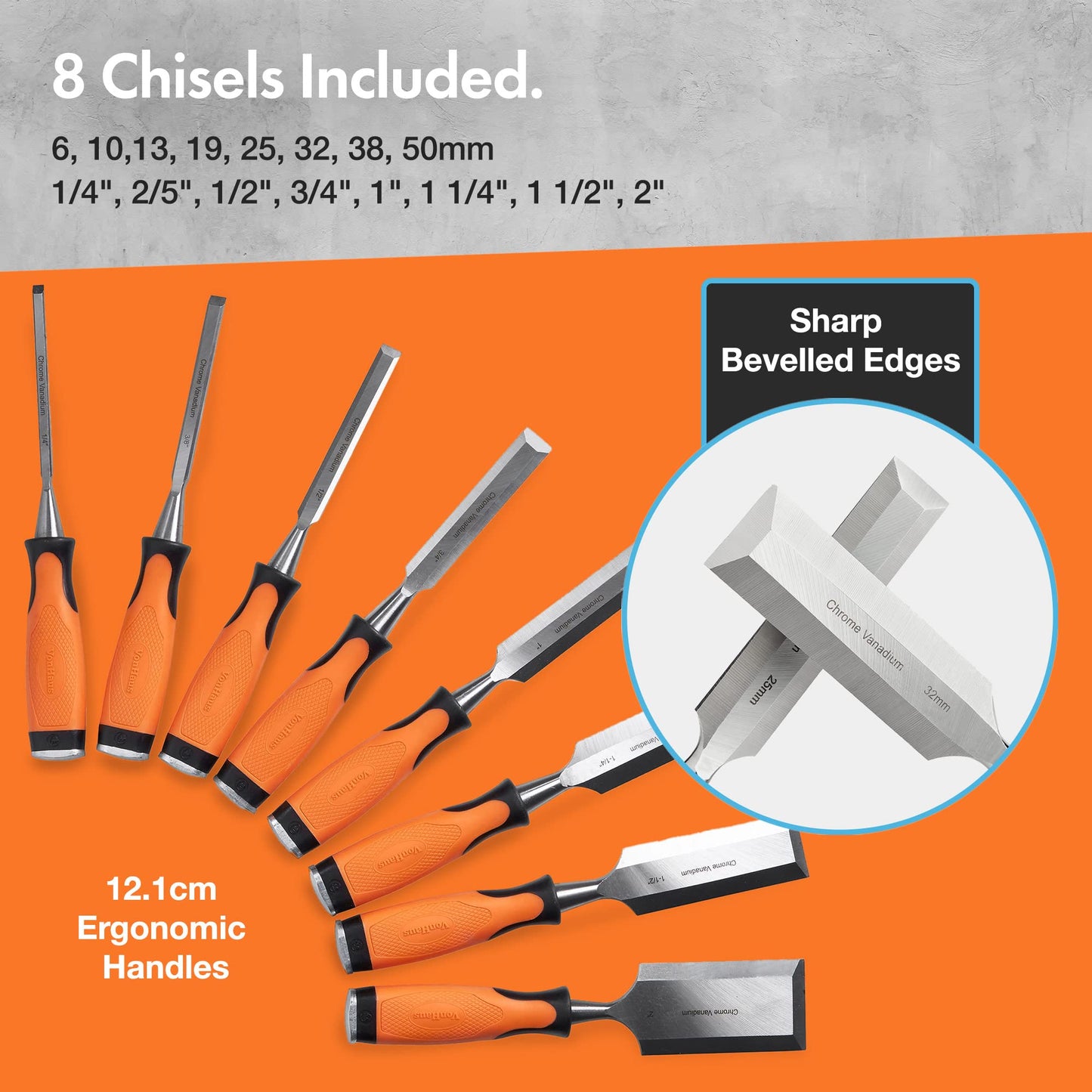 - VonHaus Chisel Set - 10pcs Woodworking Tools Set - Wood Carving Tools - Wood Chisel Set