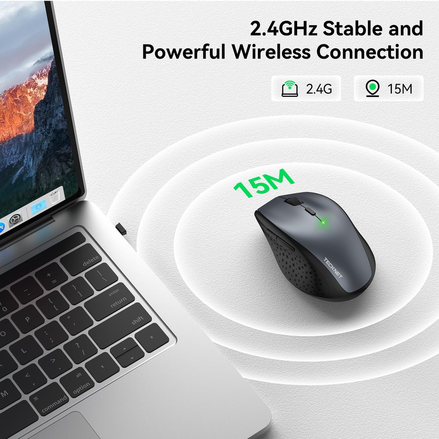 - TECKNET Wireless Mouse for Laptop | 4800 DPI Optical Computer Mice -