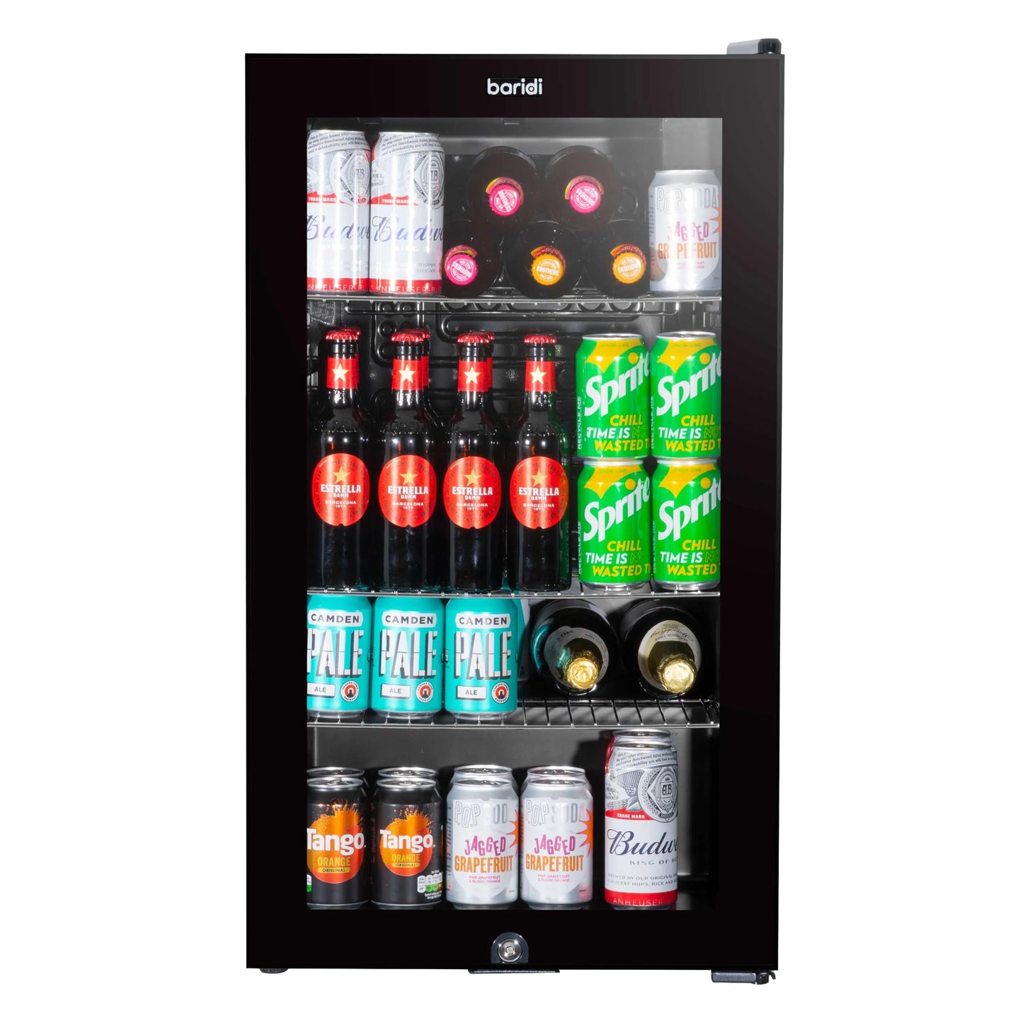 Baridi 85L Under Counter Drinks/Beer & Wine Cooler Fridge with Light, Black - DH13