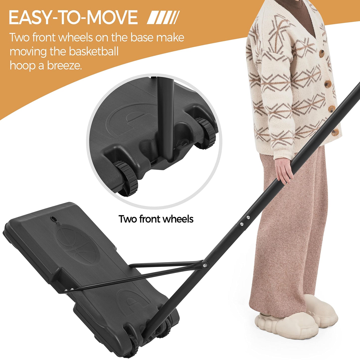 - Yaheetech Height Adjustable Basketball Hoop 7.4ft-8.4ft Portable Basketball Net & Stand.