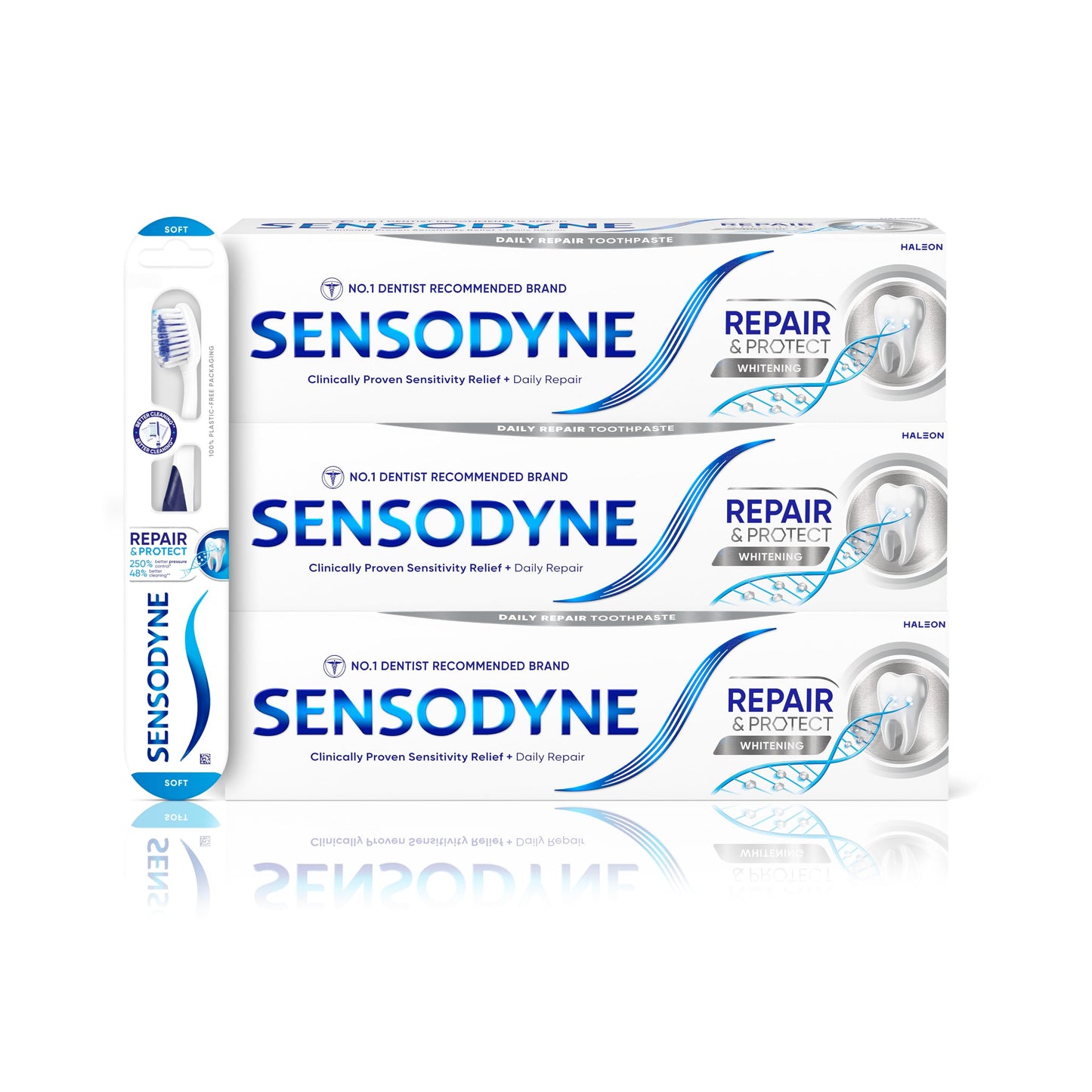 - Sensodyne Repair and Protect | Whitening Toothpaste | Toothbrush Multipack -