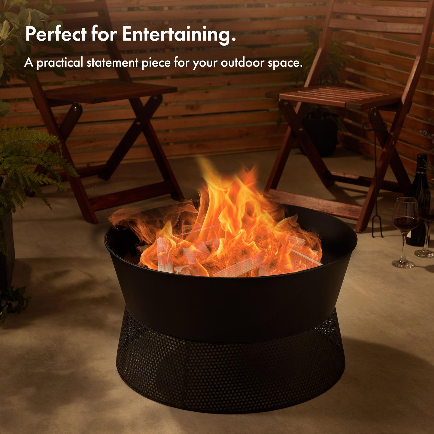 - VonHaus Fire Pit – Firepit for Outdoor, Garden, Patio – Portable & Lightweight