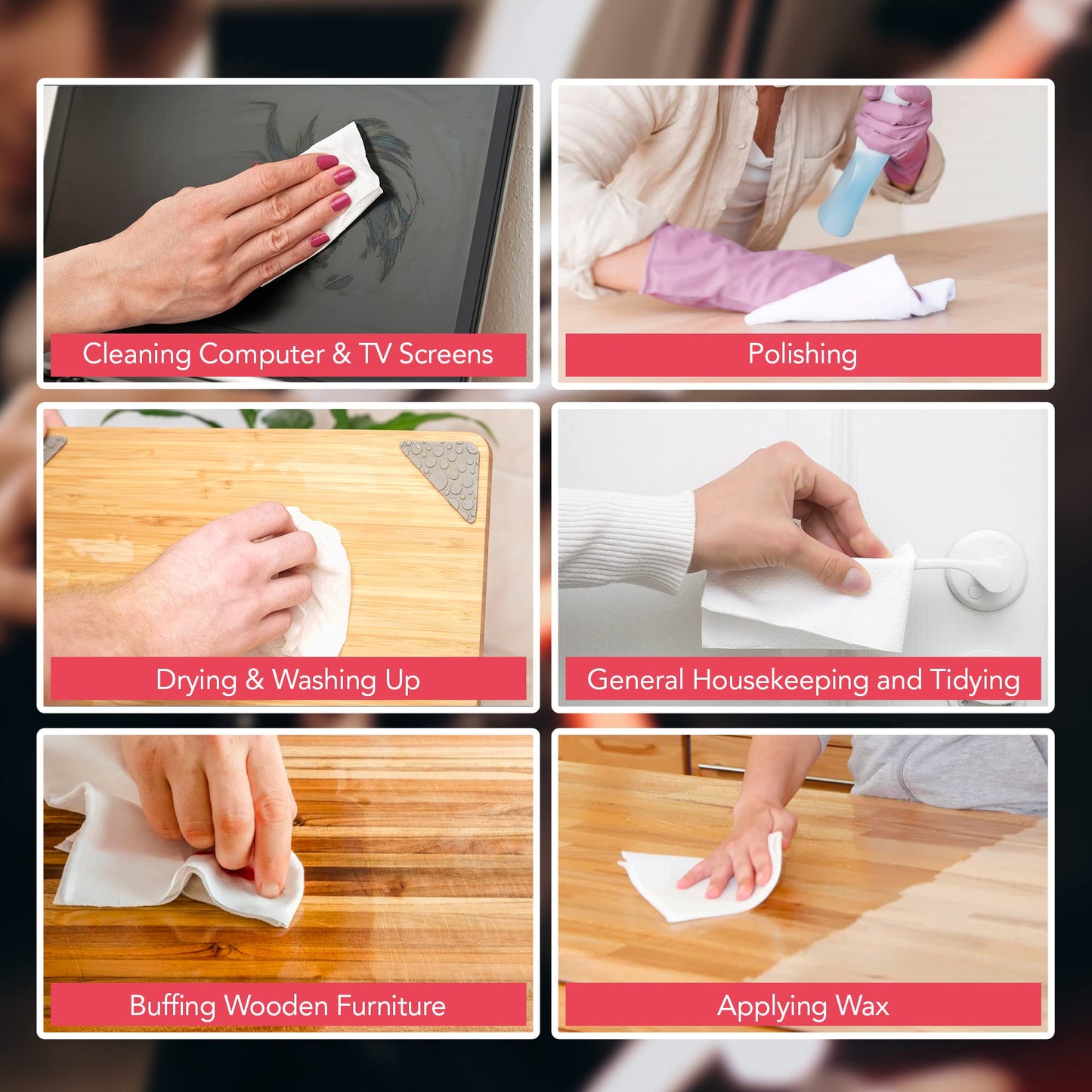 5pk Lint Free Cleaning Cloths | Lint Free Cloths for Oiling Wood, Cleaning Screens, Reusable and Easy to Clean Lint Free Cleaning Cloth, Lint Free Rags, Lint Free Cloths for Cleaning, Lint Free Cloth