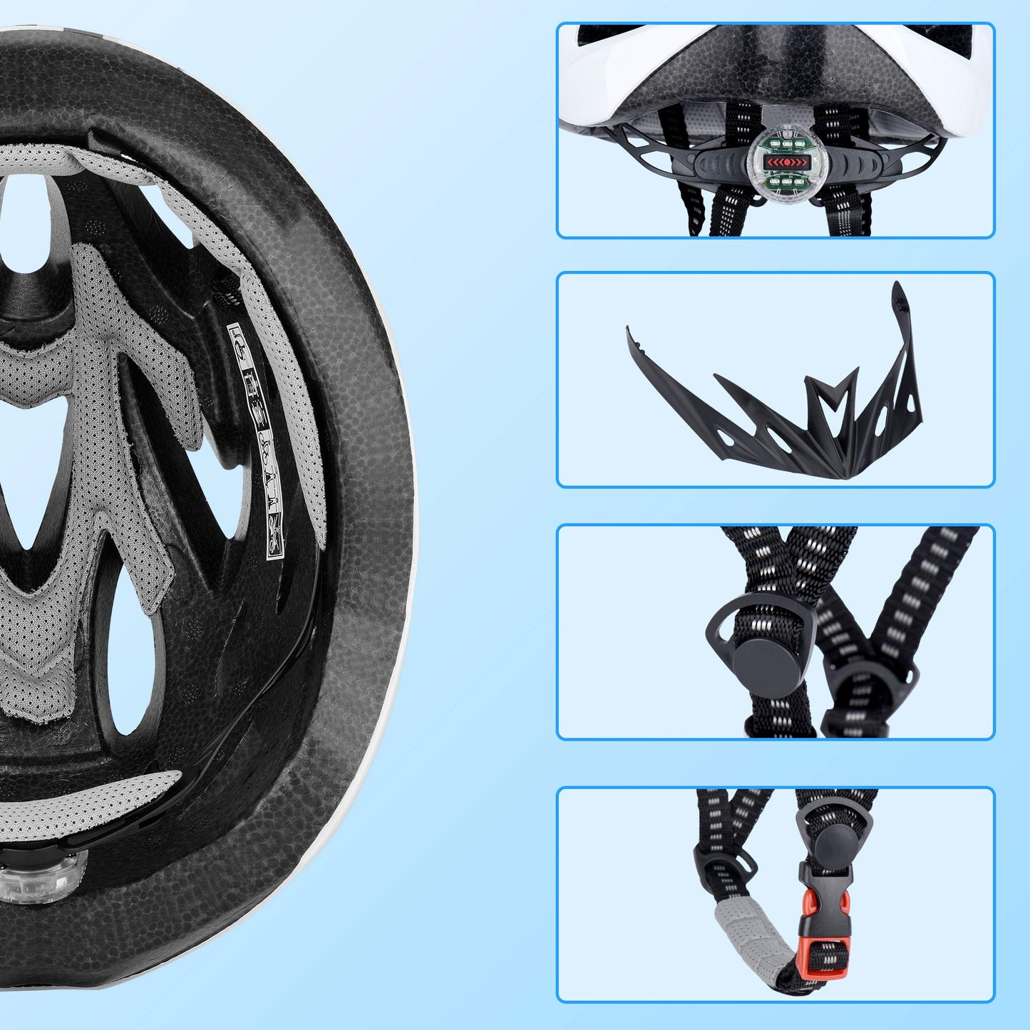 - uwyelect Adult Bike Helmet with LED Light -