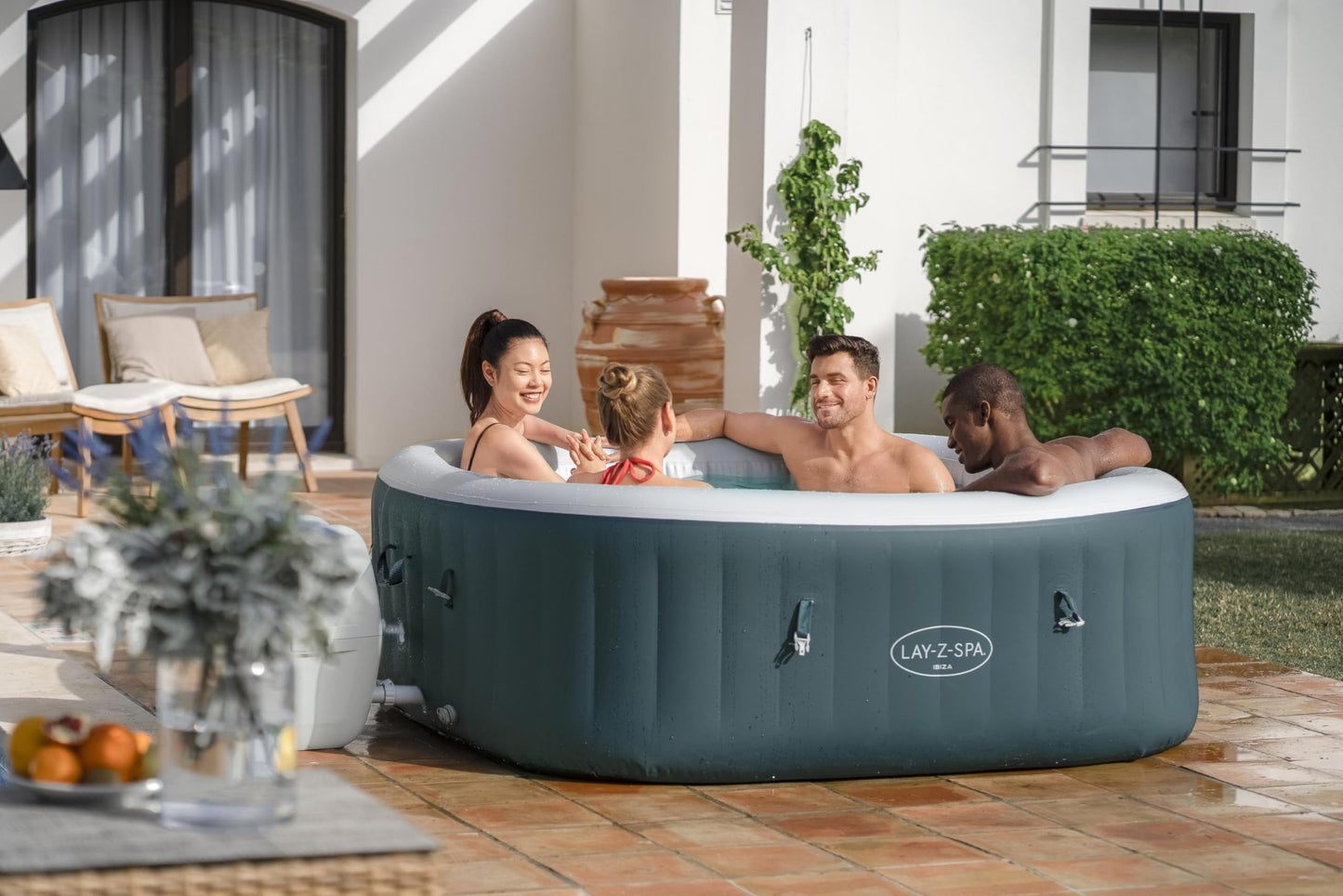 - Lay-Z-Spa Ibiza | AirJet Inflatable Hot Tub Spa | 4-6 person -