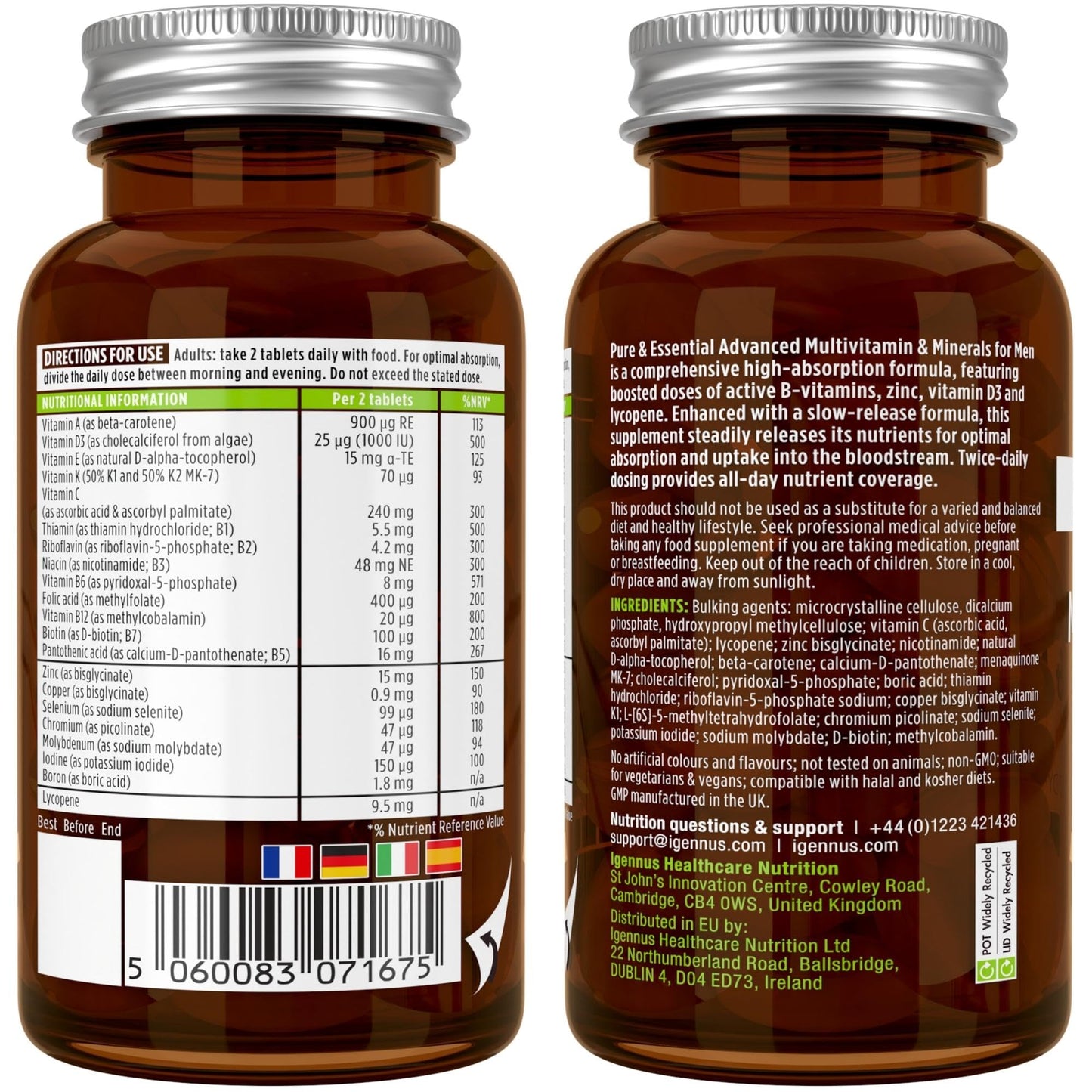 - Multivitamin & Minerals for Men | Enhanced with Lycopene | Methylated B-Vitamins -