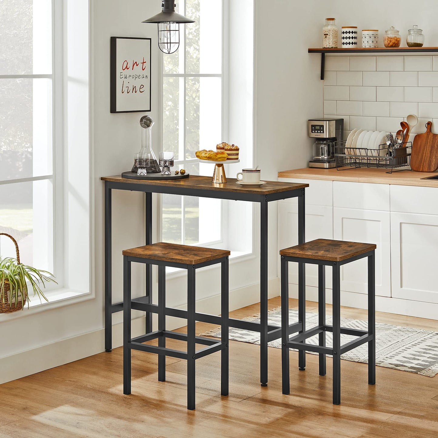 - VASAGLE Dining Table Set, Bar Table and Stools -