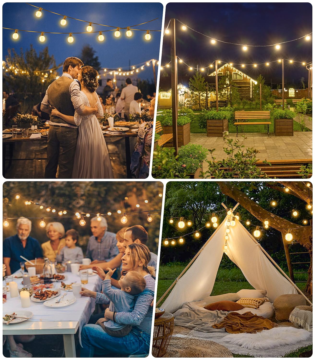 - Festoon Outdoor Lights Mains Powered | 65.5FT 20M G40 Garden Outside Festoon Lights -