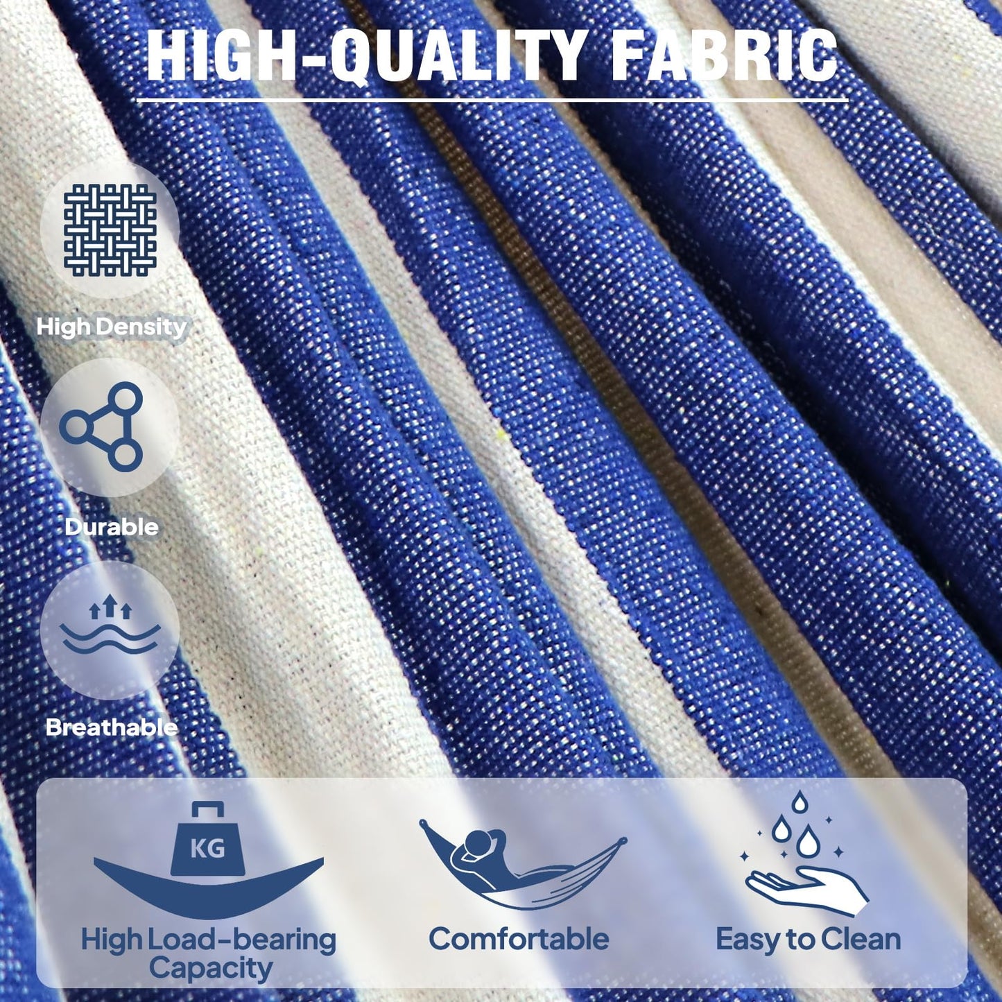 Anyoo Cotton Hammock Comfortable Fabric with Tree-friendly Straps, Durable Portable Hammock with Travel Bag,Perfect for Garden Camping Outdoor/Indoor Patio Balcony Backyard