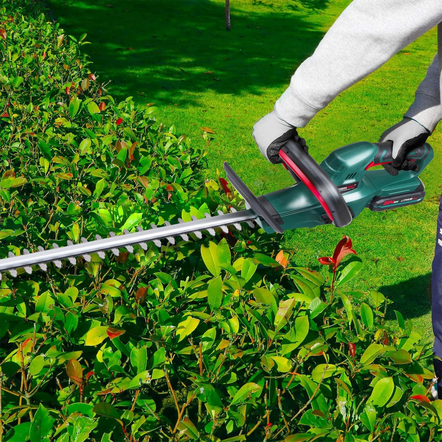 - POSENPRO 20V Cordless Hedge Trimmer | Lightweight Handheld Garden Cutter | Cordless Hedge Cutter with 2.0Ah Battery & Charger -