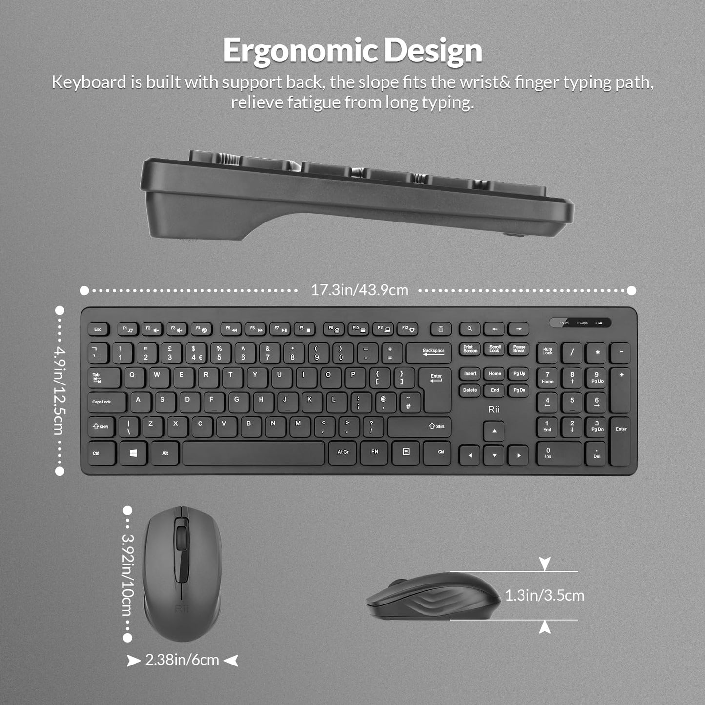 - Wireless keyboard and Mouse Set,Rii RK200 Standard Full Size Wireless Keyboard and Mouse
