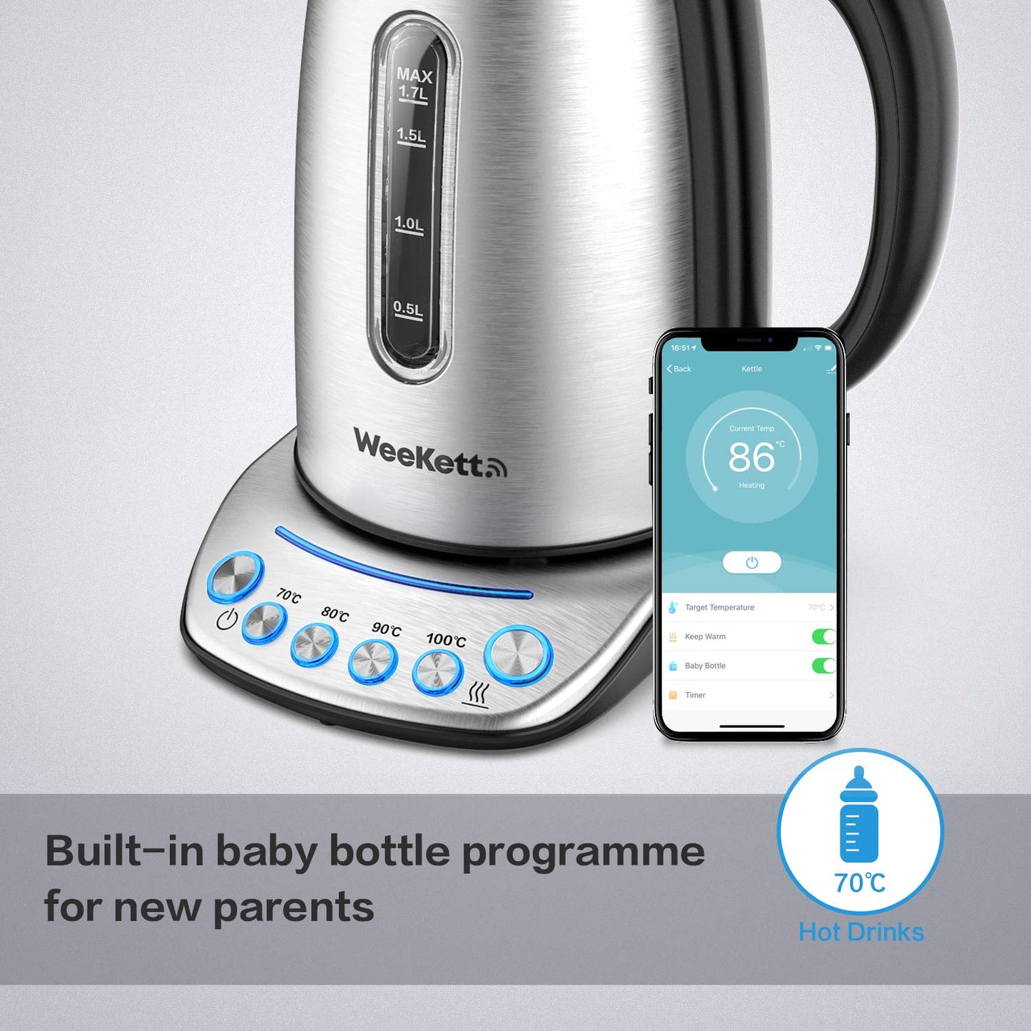 - Smart Kettle by WeeKett | Voice control with Amazon Alexa |Google & Siri -