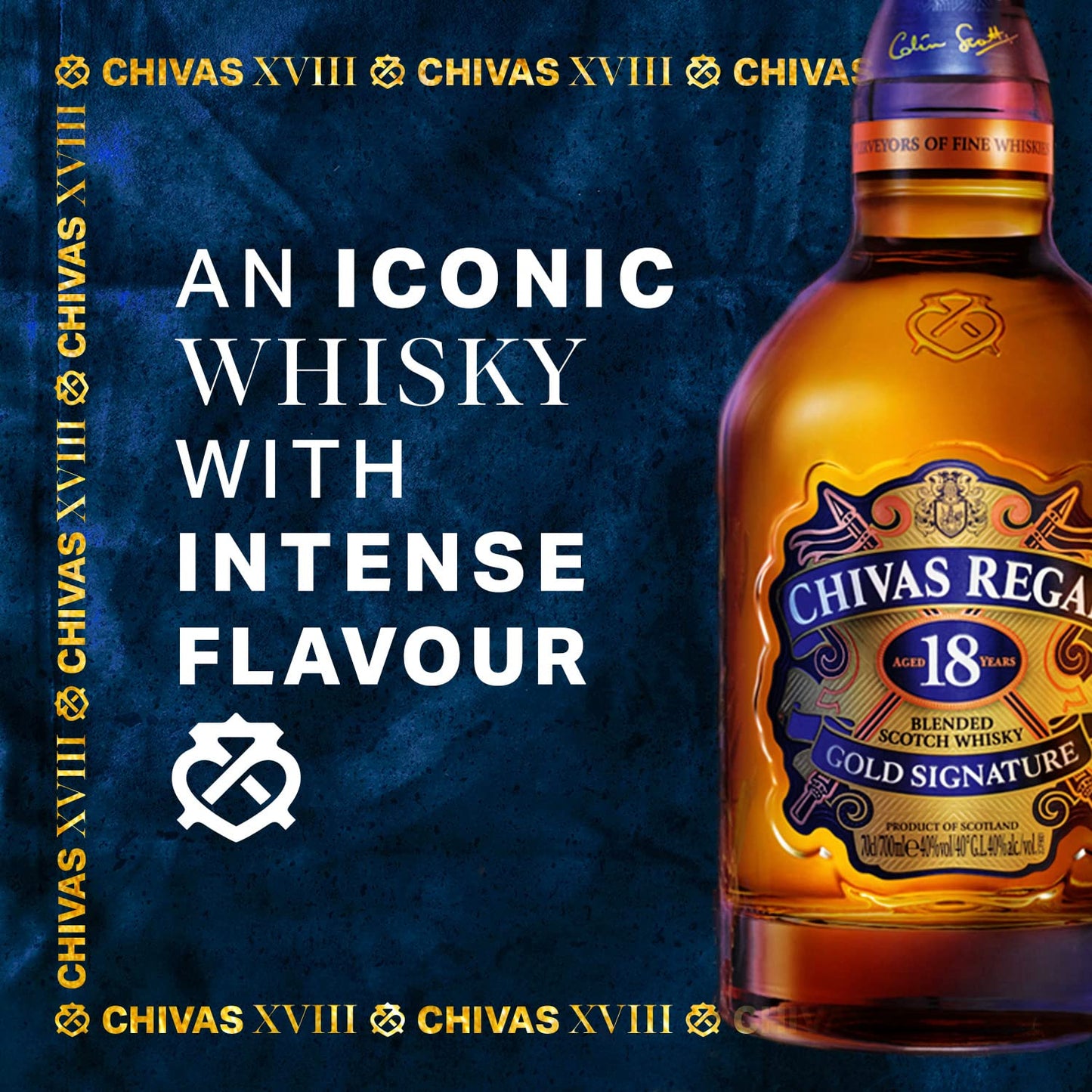 Chivas Regal 18 Year Old Blended Scotch Whisky, Gold Signature, 70 cl