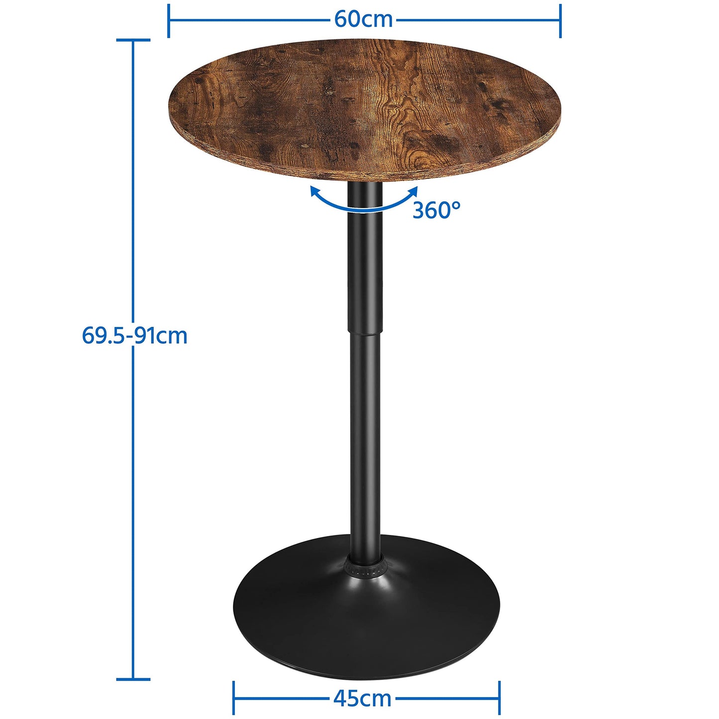 - Yaheetech Round Bar Table for Cocktail Bar, Home Bar or Pub.