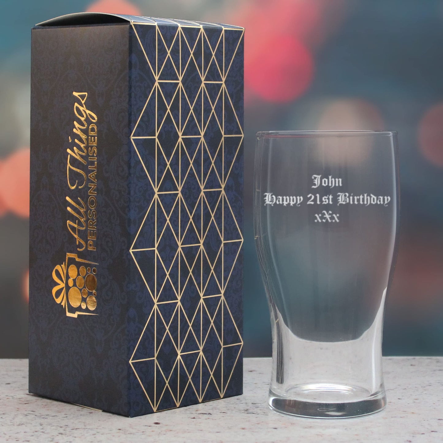 - Personalised Engraved Pint Glass -
