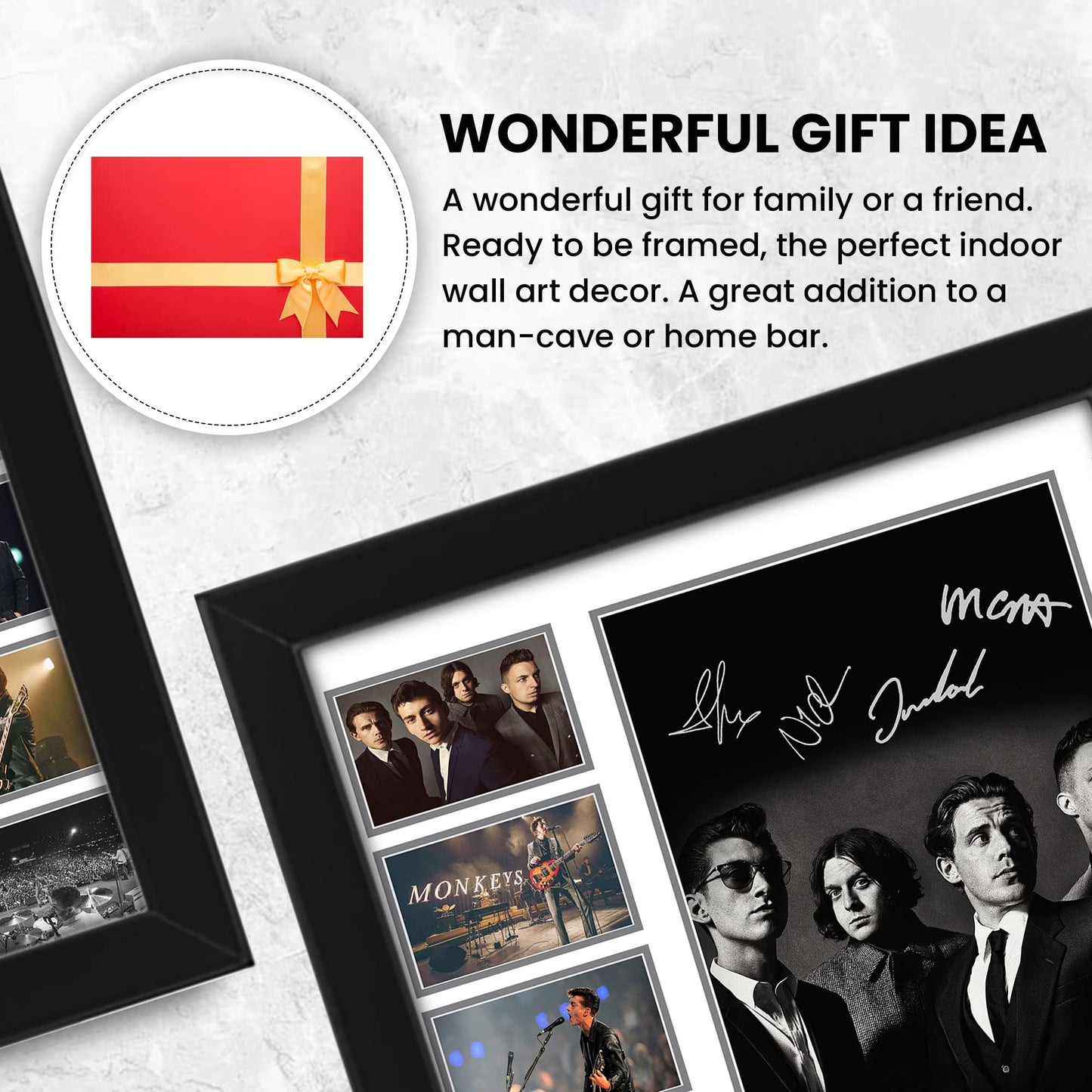 Arctic Monkeys Autographed Collage Poster Print - Music Band Wall Decor for Fans Or Collector Limited Edition, Fan Merchandise, Memorabilia (Framed, A3 (16x12-42x30cm))