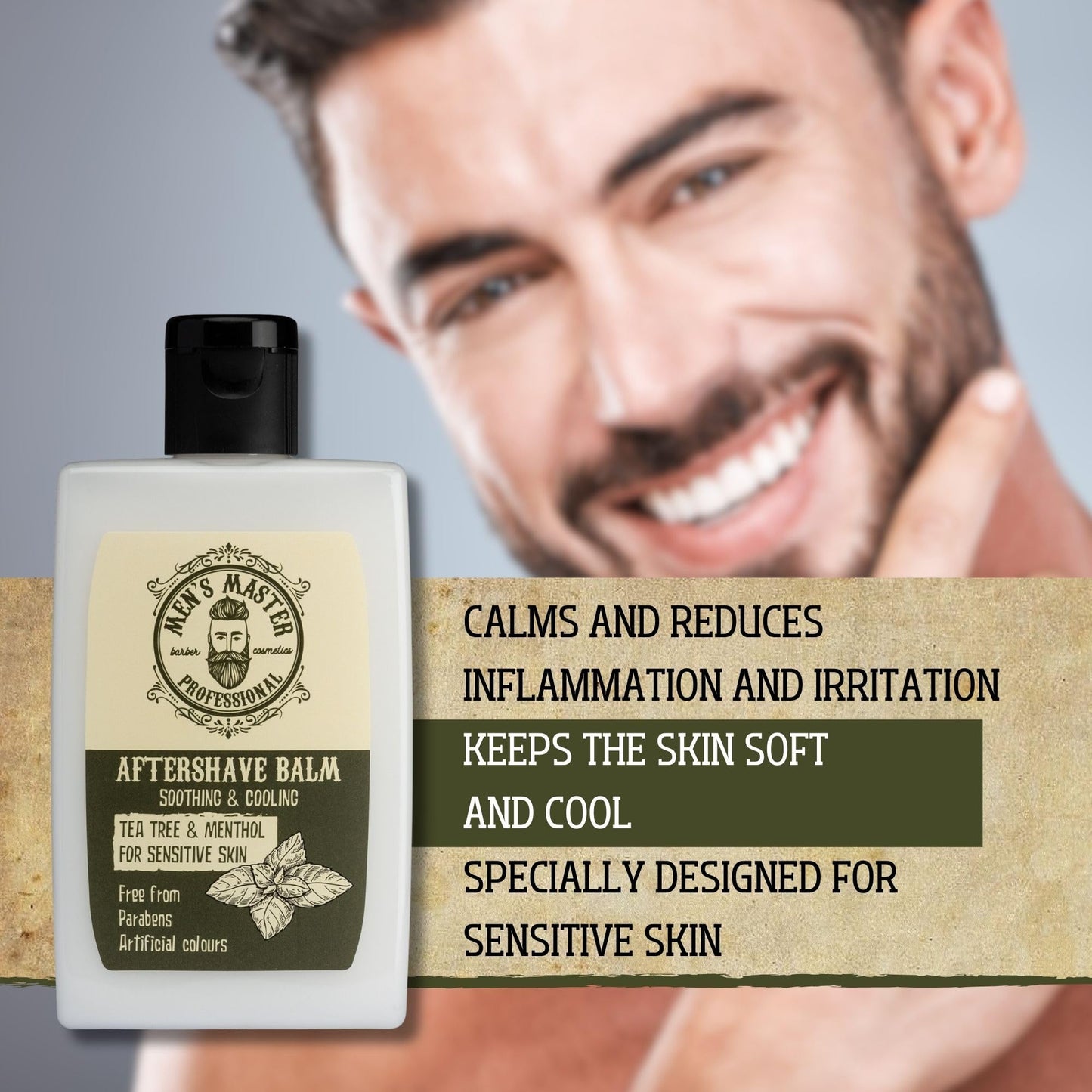 - Men's Master Aftershave Balm | Green Tea and Menthol | After Shave for Men -
