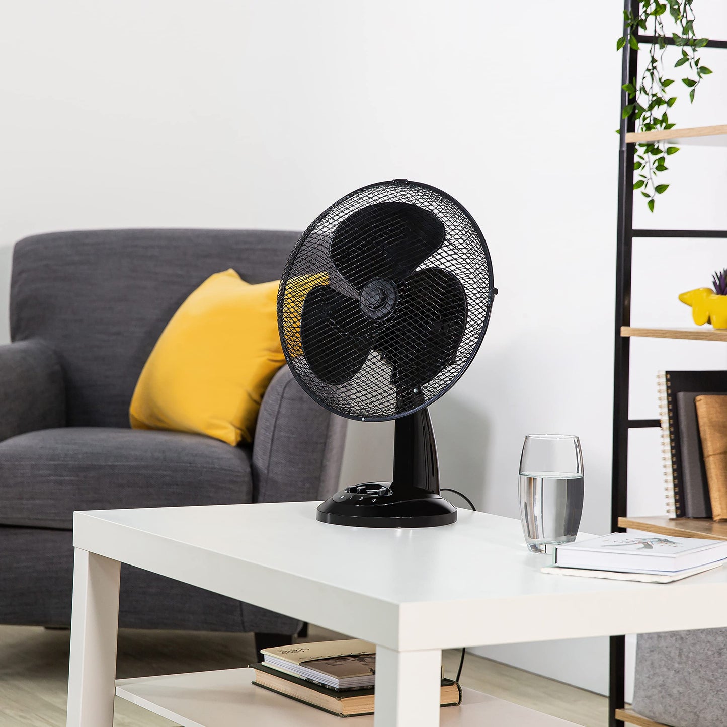 - Zanussi 12" Inch, Lightweight, Portable Desk Fan, 3 Speed Settings, Wide-Angled Oscillation, Powerful Airflow, Quiet Operation, Perfect for Bedroom or Office
