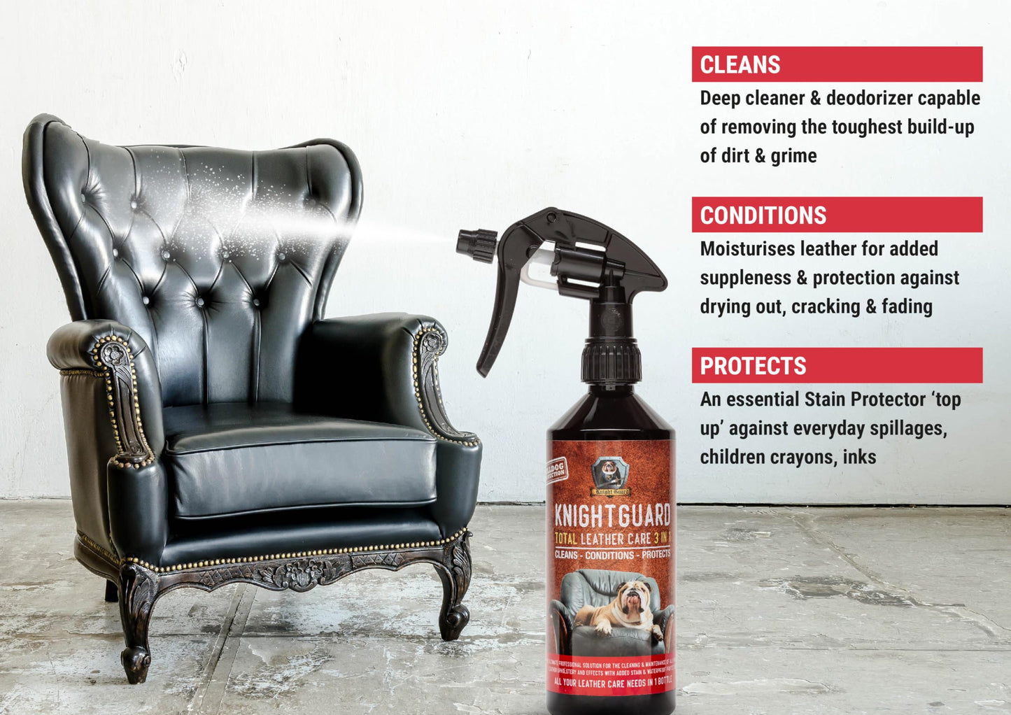 - KnightGuard Leather Care 3in1 | Cleans | Conditions | Protects -