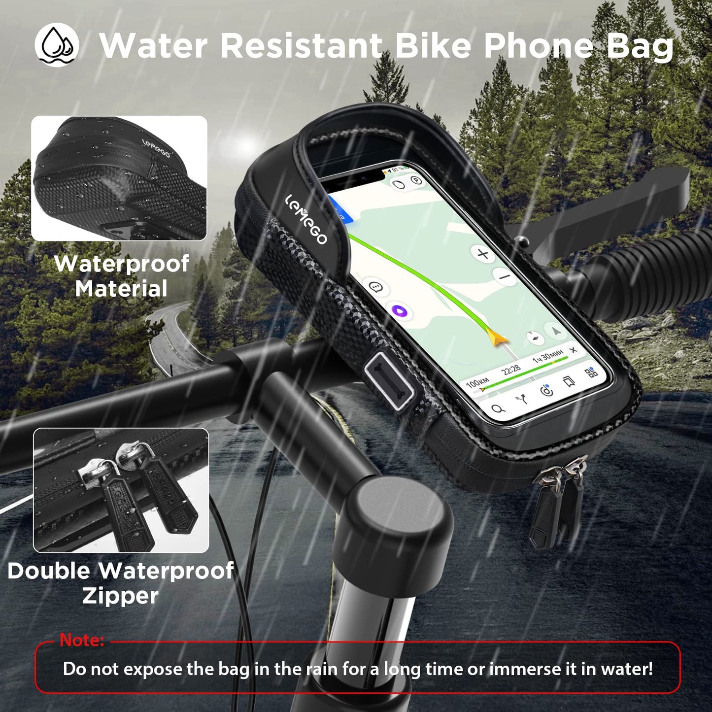 - LEMEGO Bike Phone Holder | Waterproof | Motorbike Phone Holder | Phone Holder For Bike -