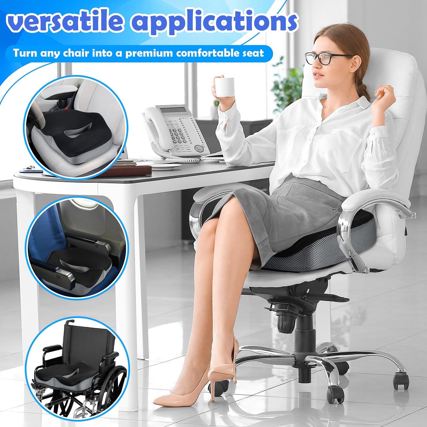 - POOTACK Seat Cushion | Memory Foam Seat Cushion | Ergonomic -