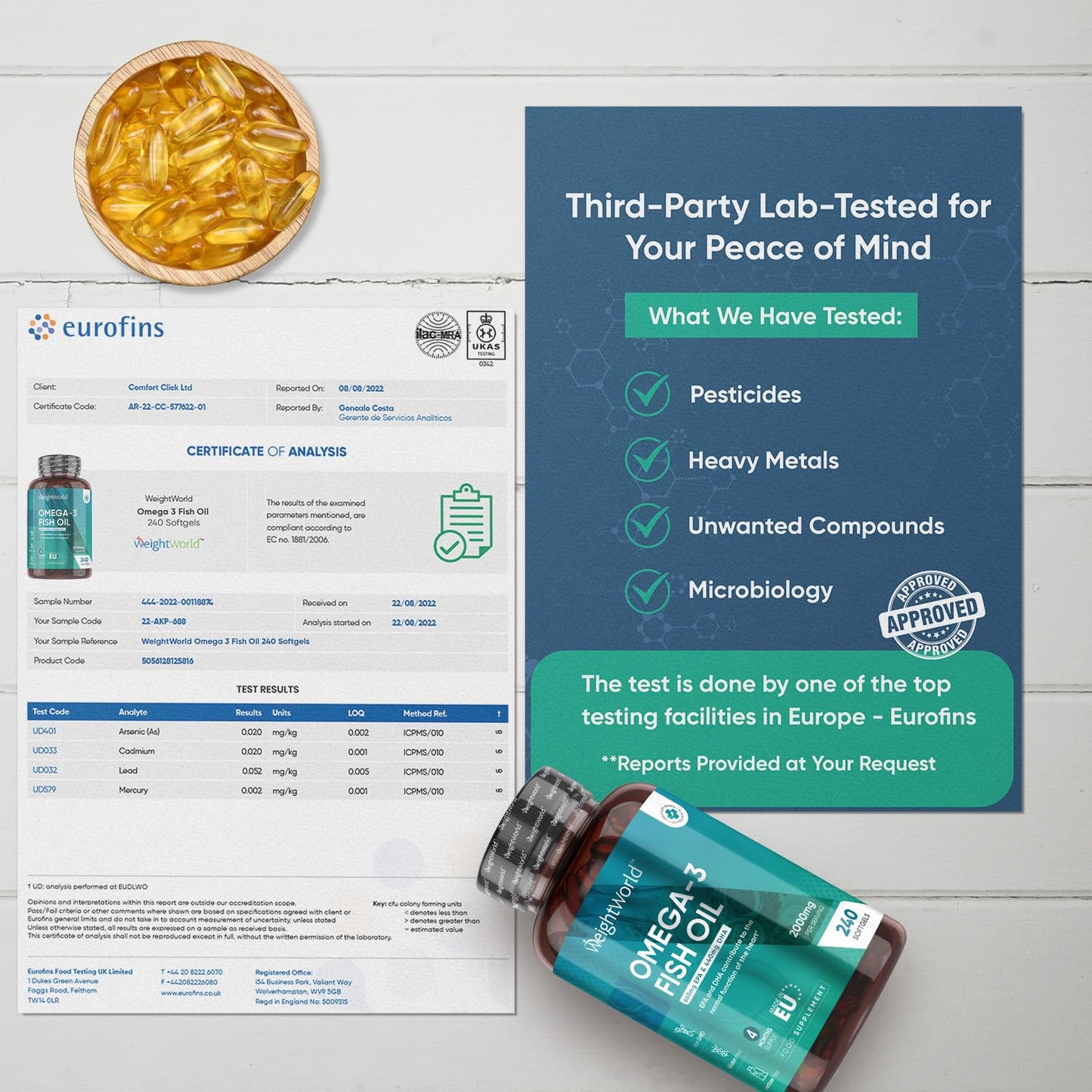 - Omega 3 Fish Oil 2000mg | 240 Soft gels | 660mg EPA & 440mg DHA | Cod Liver Oil Capsules Alternative -