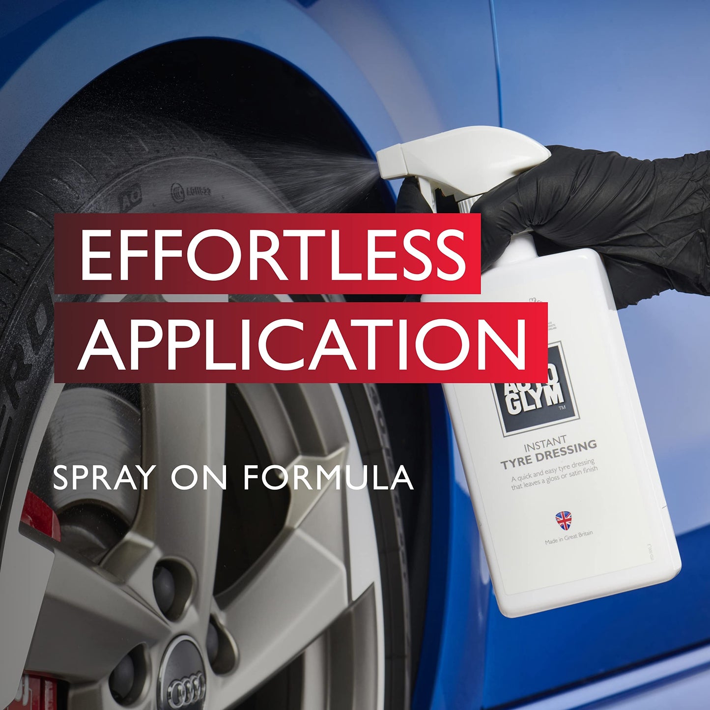 Autoglym Instant Tyre Dressing, 500ml - Spray-on Tyre Care Solution For a Light Sheen or Matte Finish