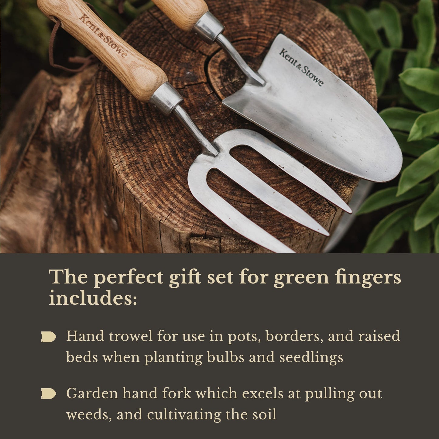 - Kent & Stowe Stainless Steel Hand Fork and Trowel Gift Set -