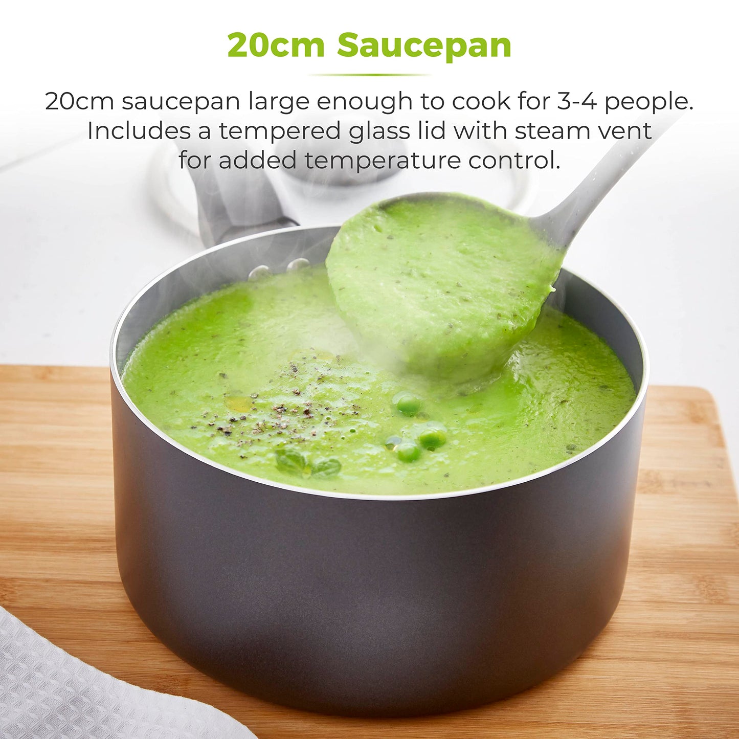 - Tower T80358 Cerasure | 20cm Saucepan | Non-Stick Coating -