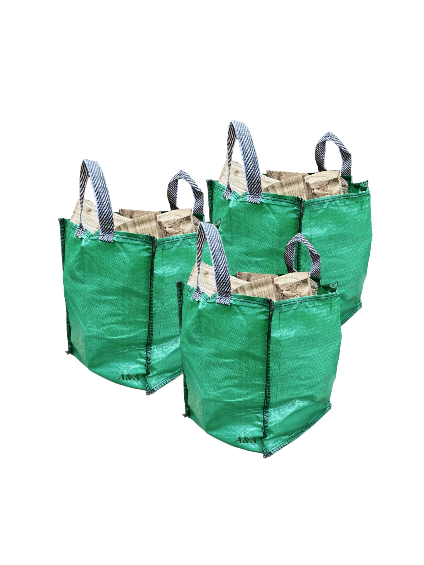 3 x Garden Waste Bags - 120 Litre - Heavy Duty Garden Green Waste Sacks - Industrial Fabric and Handles (3)