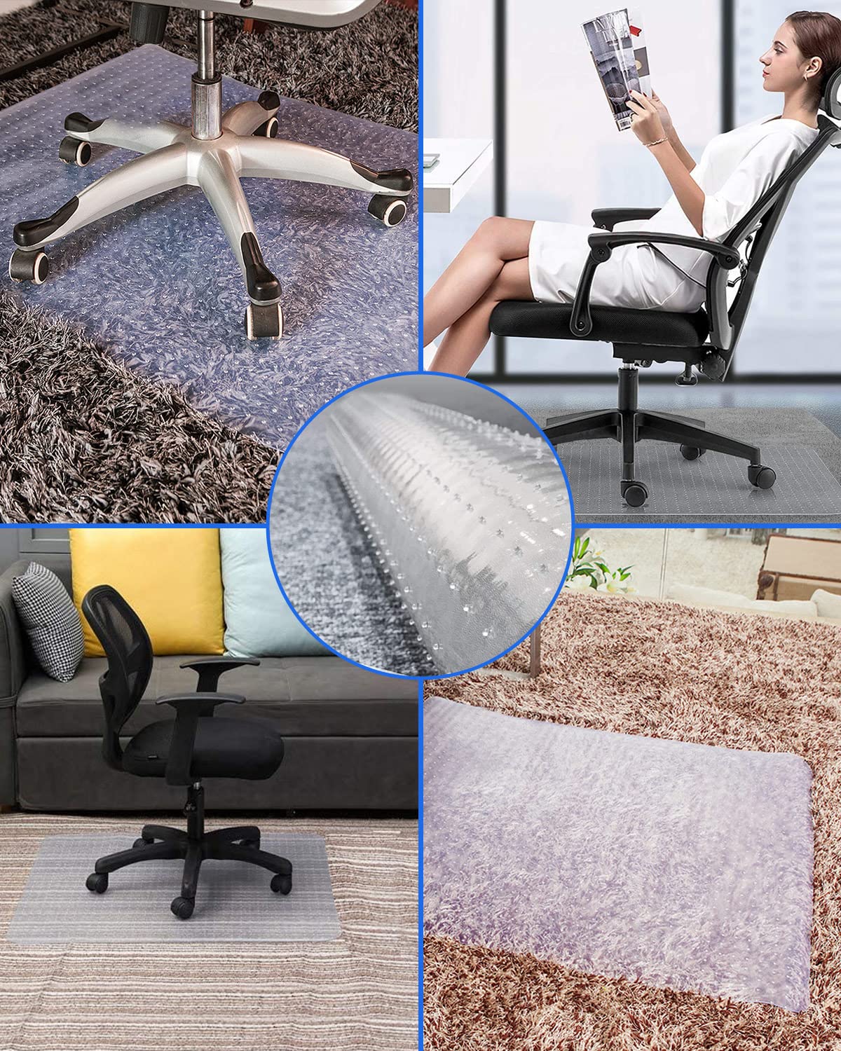 - KALAHOL PVC Office Chair Mat For Carpet Floor | 90x120 cm -