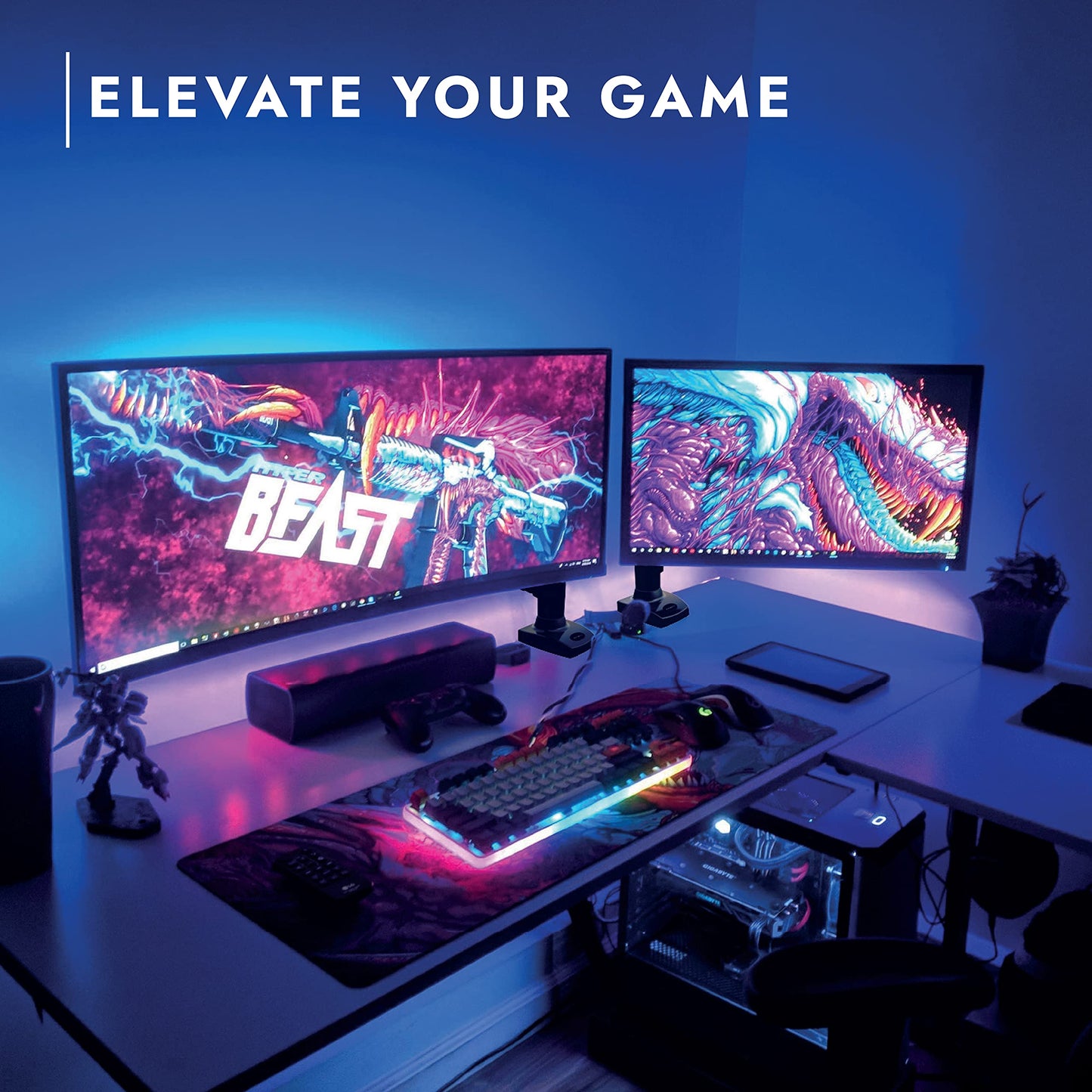 - Invision Single Monitor Arm Desk Mount for 19 to 32 Inch Screens | VESA 75 & 100mm Stand Clamp -