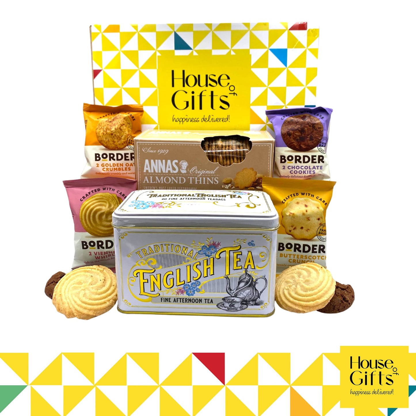 Biscuits Gift Set Afternoon Tea Hamper Gifts Border Biscuit English tea lovers & Biscuit Lovers, Grandparents, Mum, Dad, Birthdays