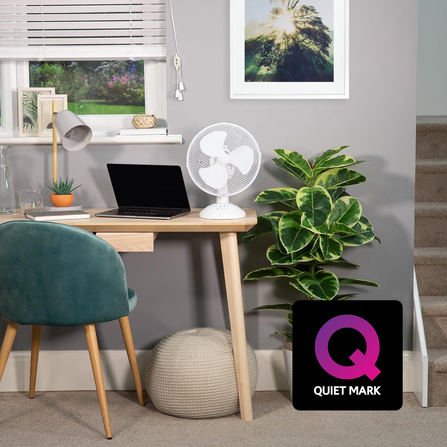 - Russell Hobbs 9" Inch | Portable Desk Fan | 2 Speeds | Wide-Angled Oscillation -
