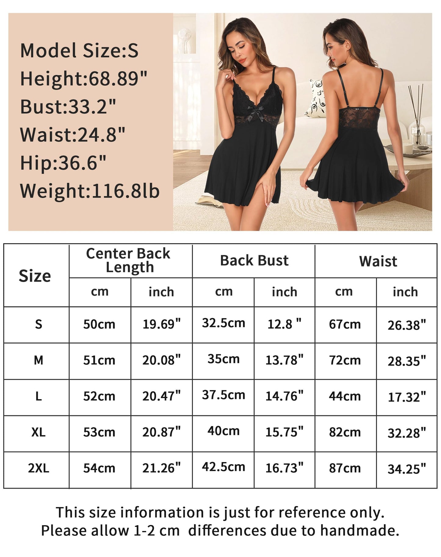 - Vlazom Nighties for Women, Ladies Negligees Lace Nightdress Spaghetti Strap Chemises Slip V Neck Sleepwear Nightgown -