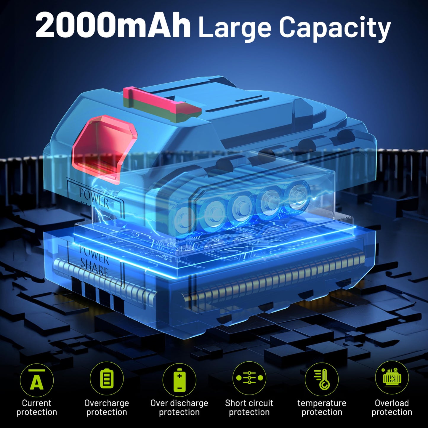 - VOERJIA 21V Cordless Drill, Power Drill Cordless, Cordless Drill with 2 Batteries 2000mAh -