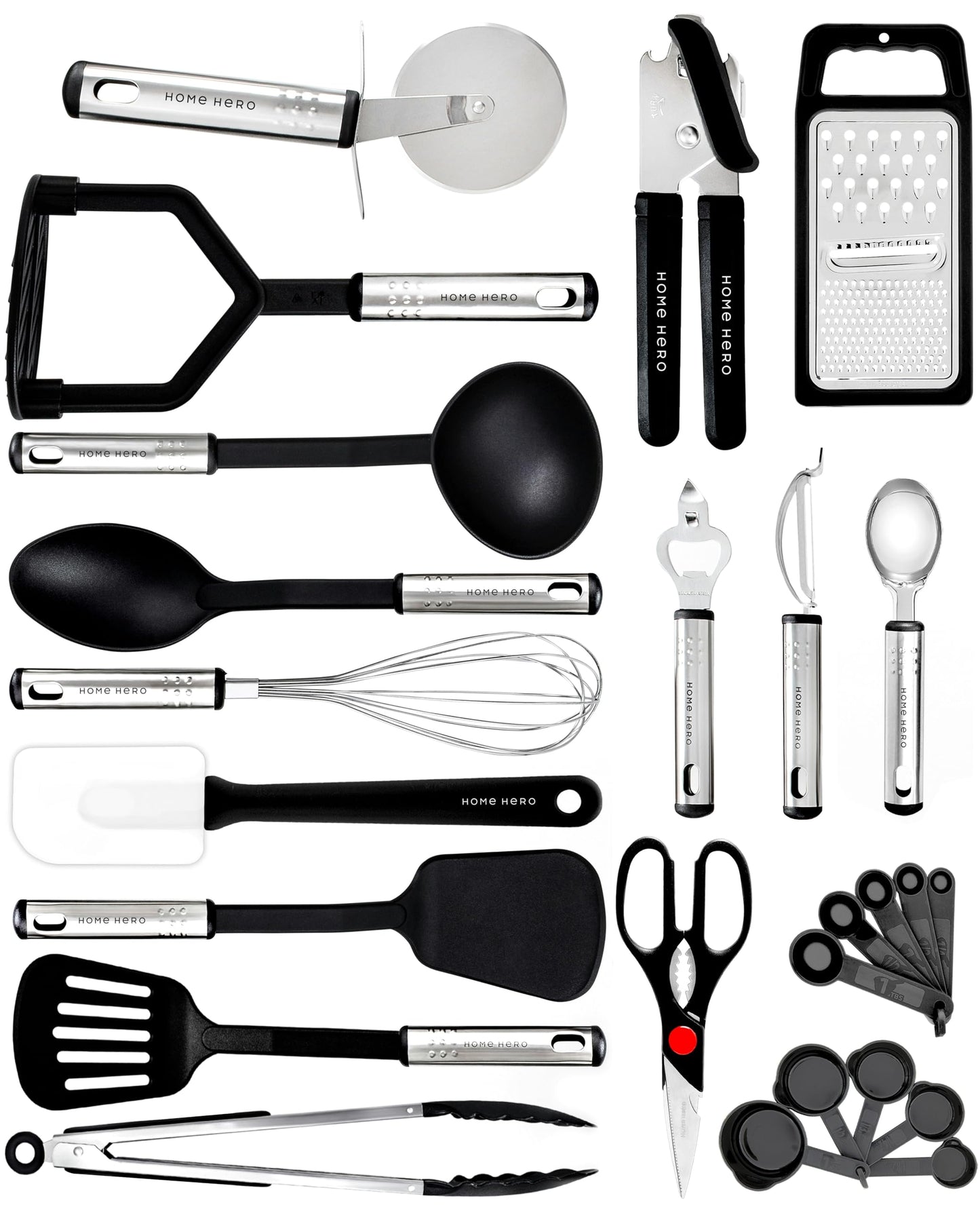 - Kitchen Utensils Set | Non-Stick Heat Resistant Cooking Utensils Set | Spoons Turners Spatula Ladle Set -