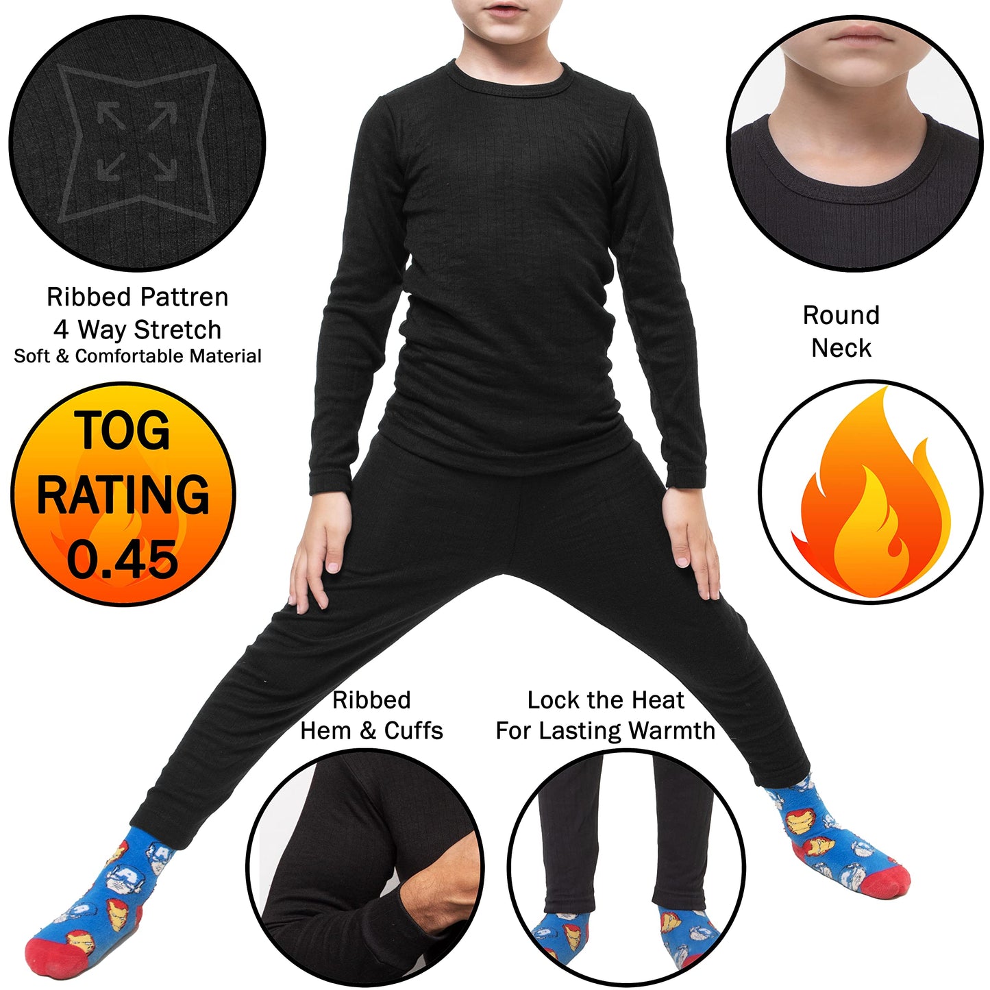 - GA Communications KIDS THERMAL WINTER WARM UNDERWEAR FULL SET -