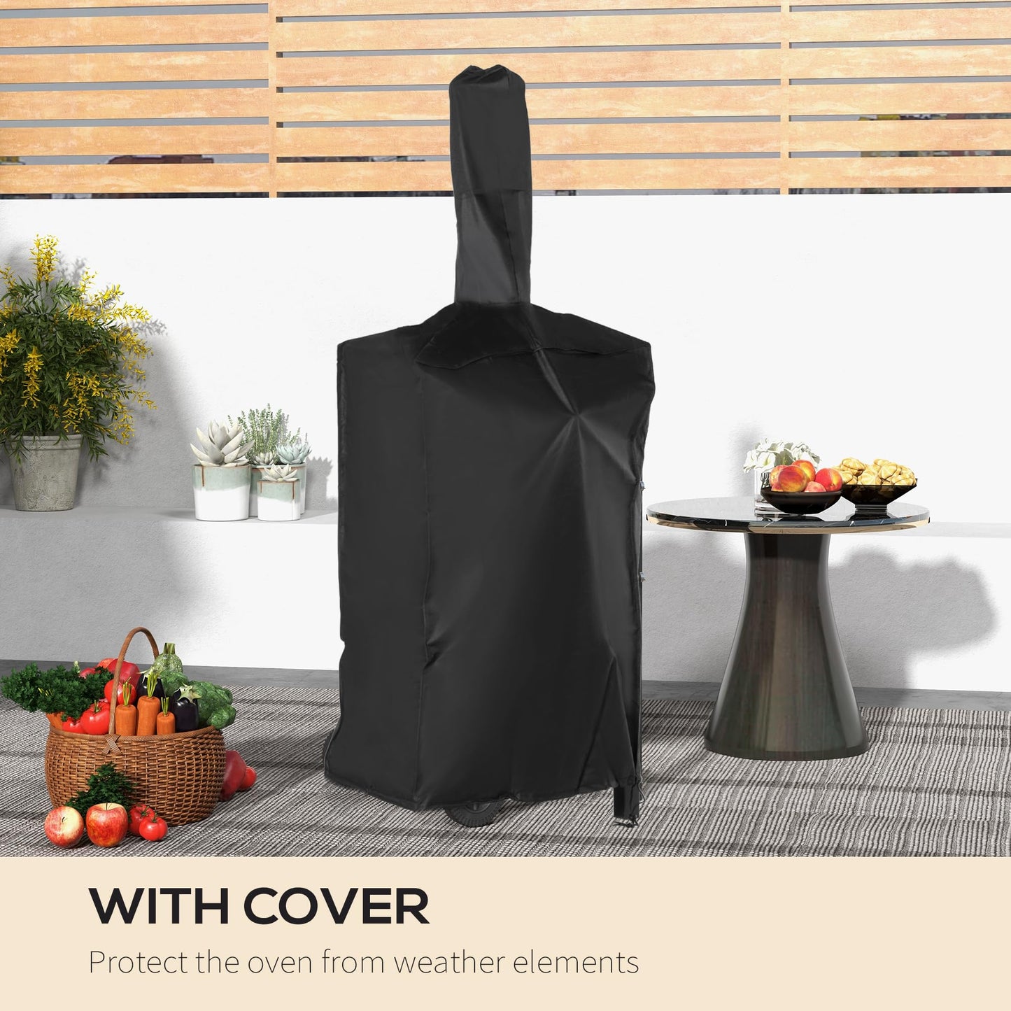 - Outsunny 2-in-1 Outdoor Pizza Oven | 3-Tier Freestanding BBQ Grill | Rain Cover -