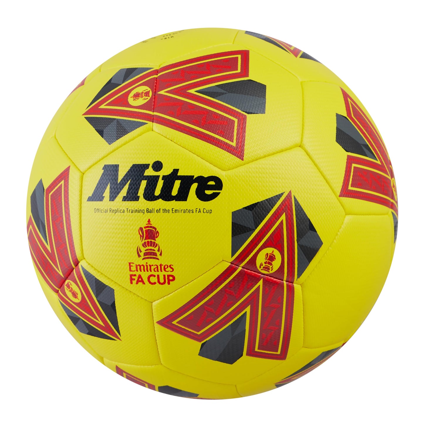 - Mitre Training FA Cup Football | High Performance Training Ball | Yellow/Grey/Red | Size 5 -