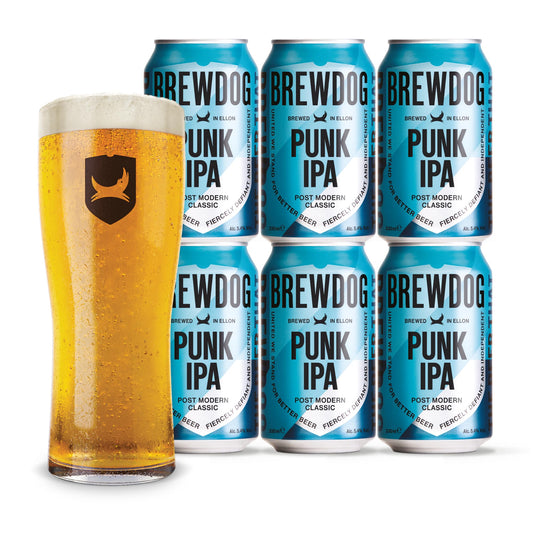 BrewDog Punk IPA Gift Pack Beers - Craft beer gift set - 6 x 330ml Cans and Glass