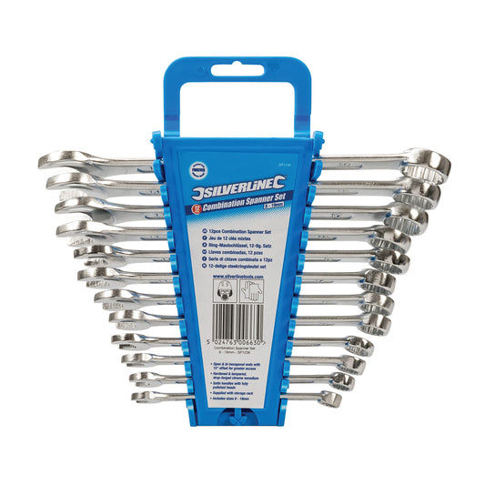 - Silverline Combination Metric Spanner Set | 12 Pieces | 8-19mm -