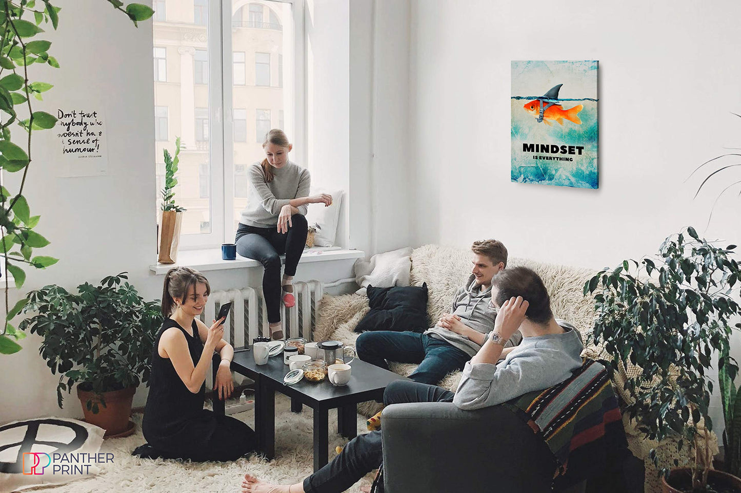 - Panther Print | Canvas Wall Art |  Beautiful Living Room Framed Art -